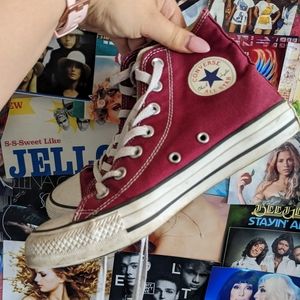Burgundy high top Chuck Taylor